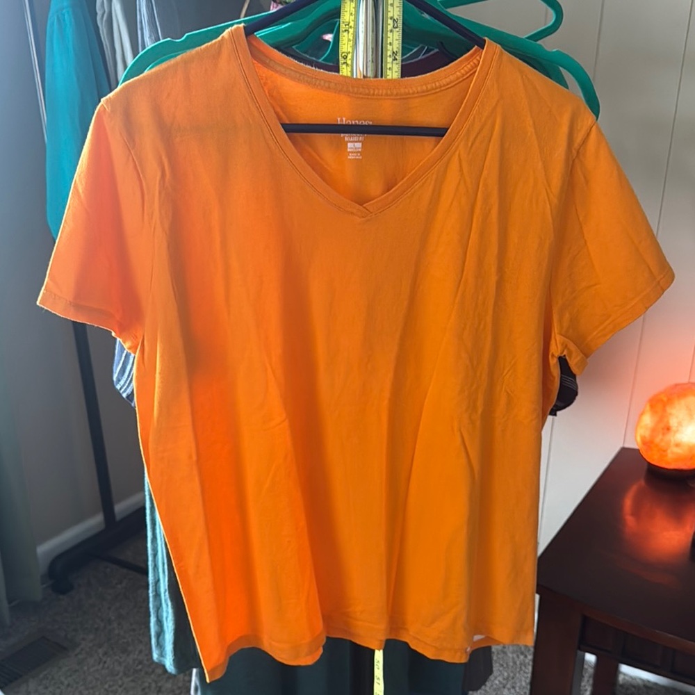 Hanes Perfect T Orange Short Sleeve Relaxed Tee